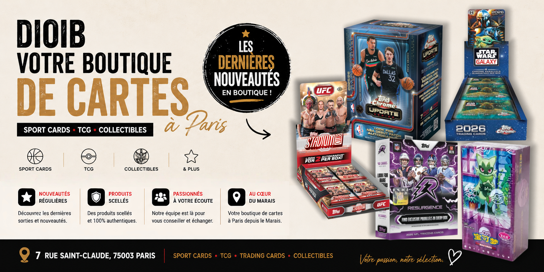 DIOIB : votre Sport Card Shop et boutique de Trading Cards à Paris