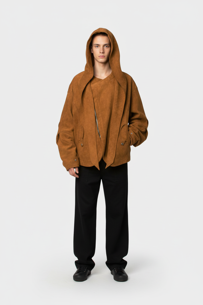 Veste Oversize Caramel à Capuche – Style Doux & Urbain