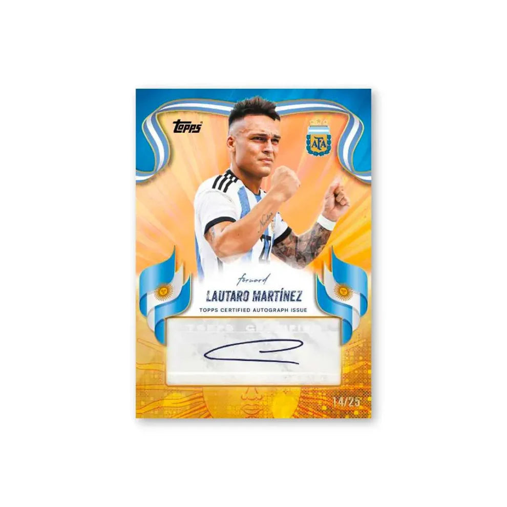Carte autographe Lautaro Martínez numérotée 14/25, Topps Argentina Team Set 2025-26