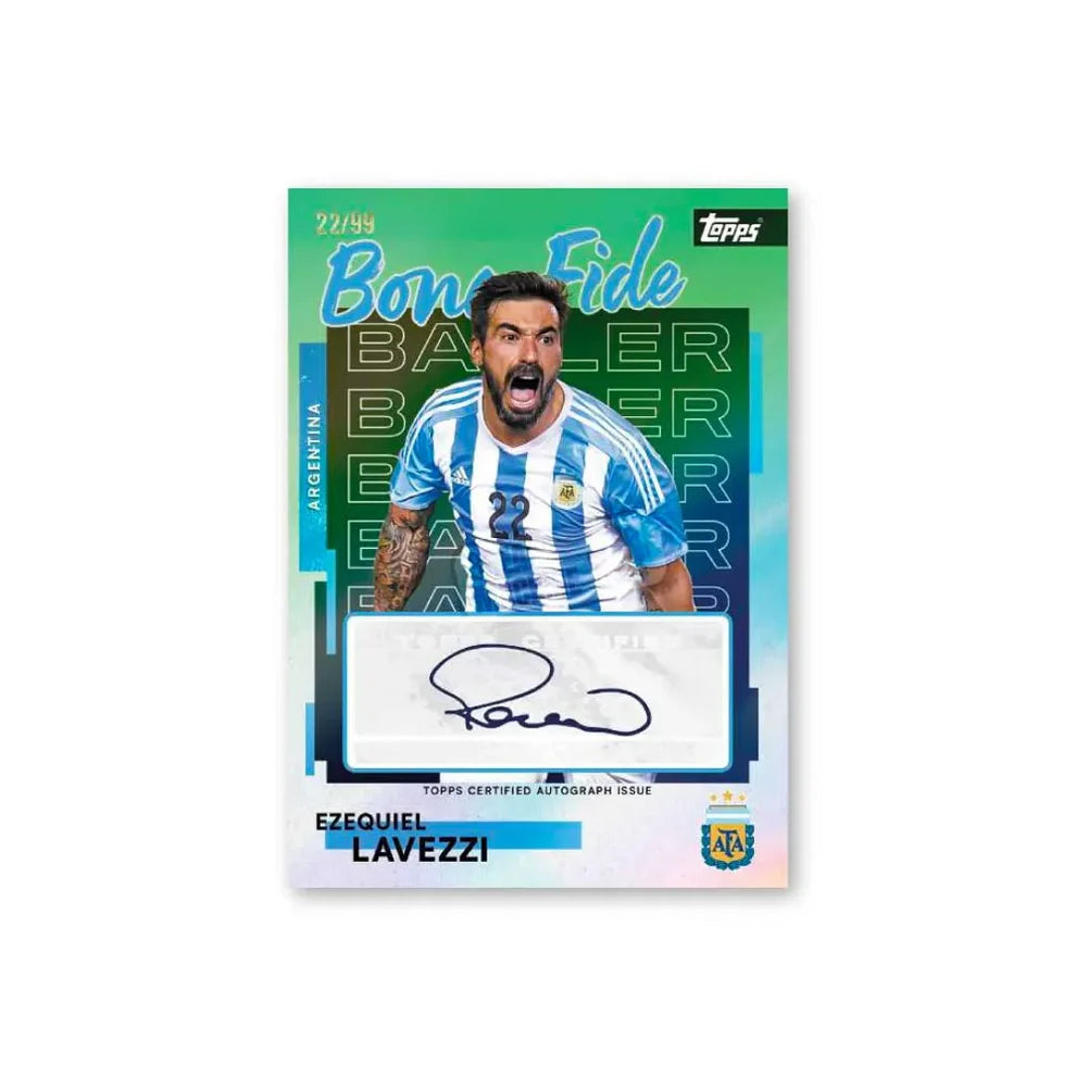 Carte autographe Ezequiel Lavezzi Bona Fide Baller numérotée 22/99, Topps Argentina Team Set 2025-26