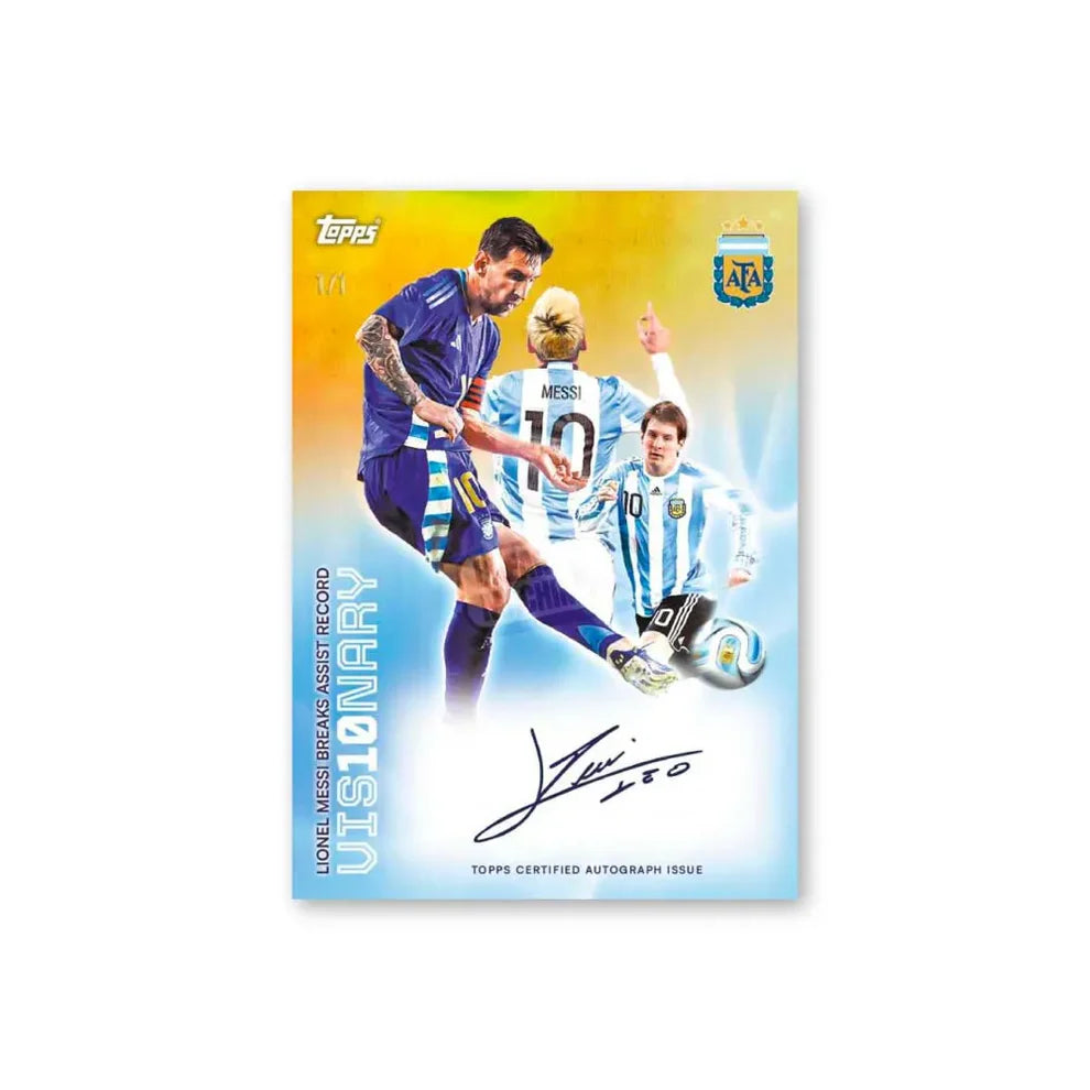 Carte autographe Lionel Messi Visionary 1/1, Topps Argentina Team Set 2025-26