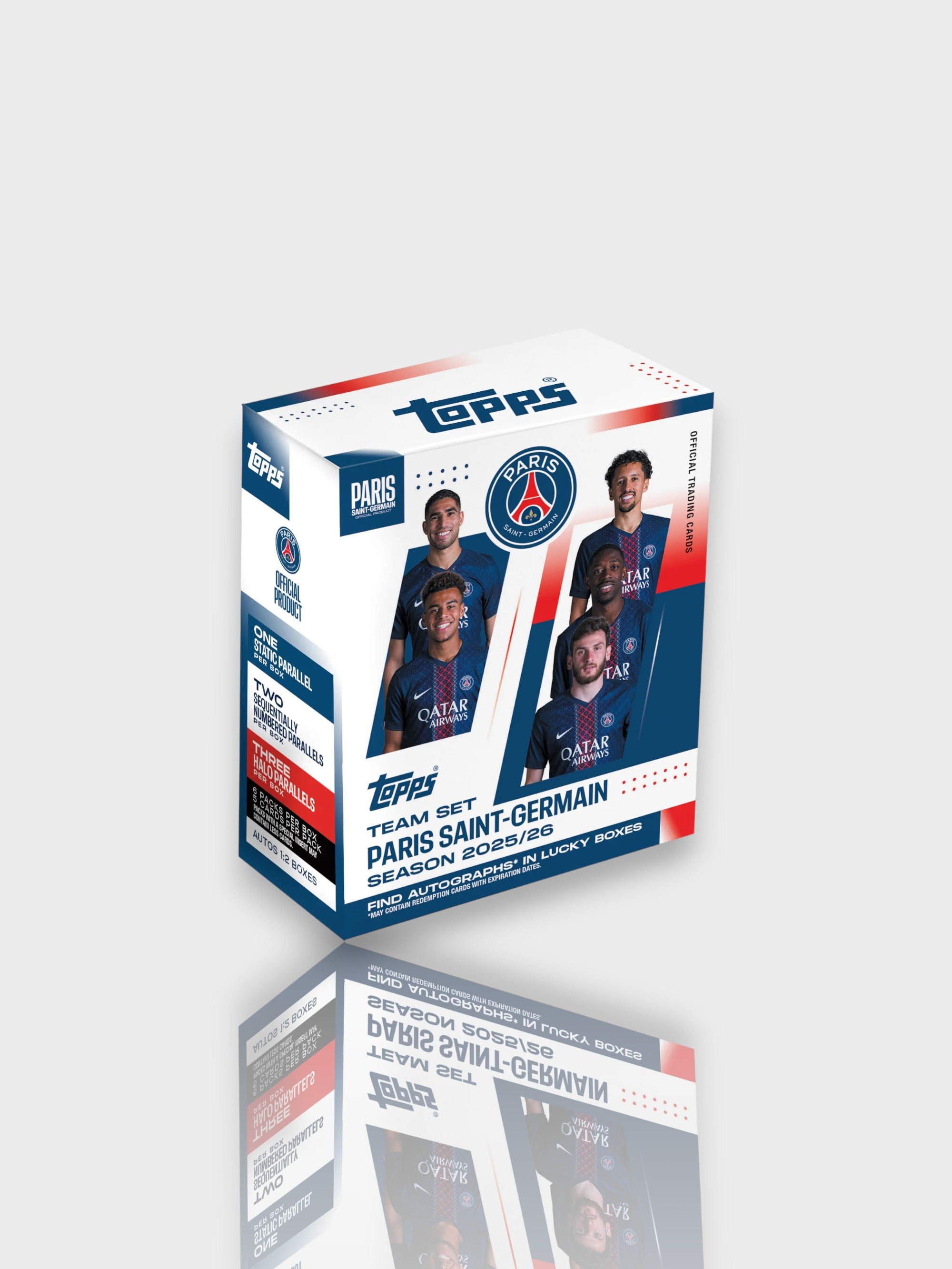 2025/26 Topps Paris Saint-Germain Team Set Box - 30 Cards with Numbered Parallels and Autographs