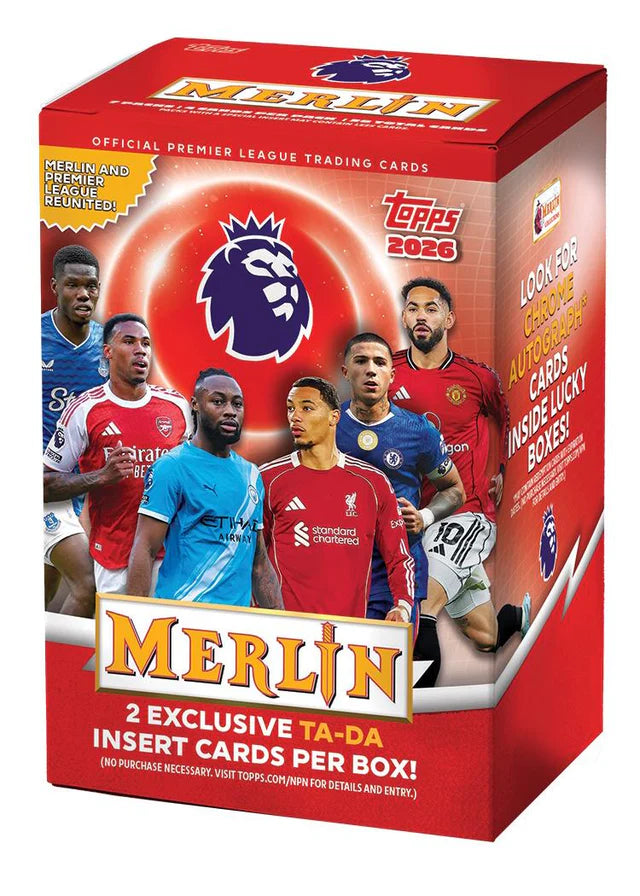 Boîte Blaster Topps Merlin Premier League 2025-26, vue de face