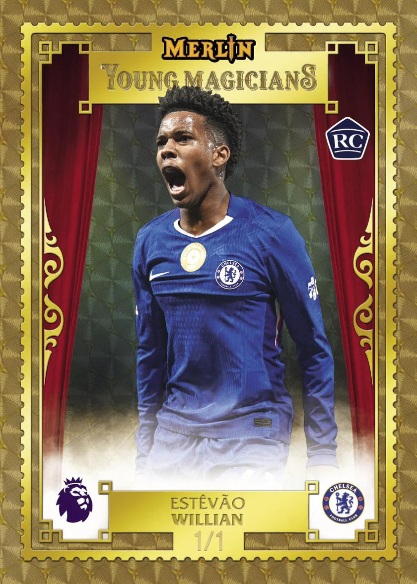 Carte insert Young Magicians Estêvão Willian RC 1/1, Topps Merlin Premier League 2025-26