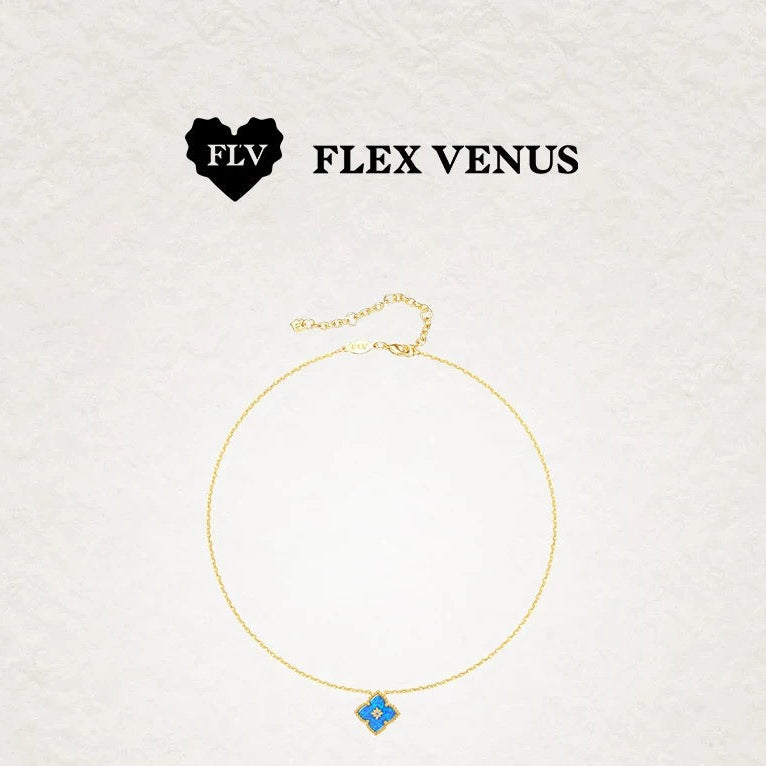 FLV Collier bleu Vermillon Or K