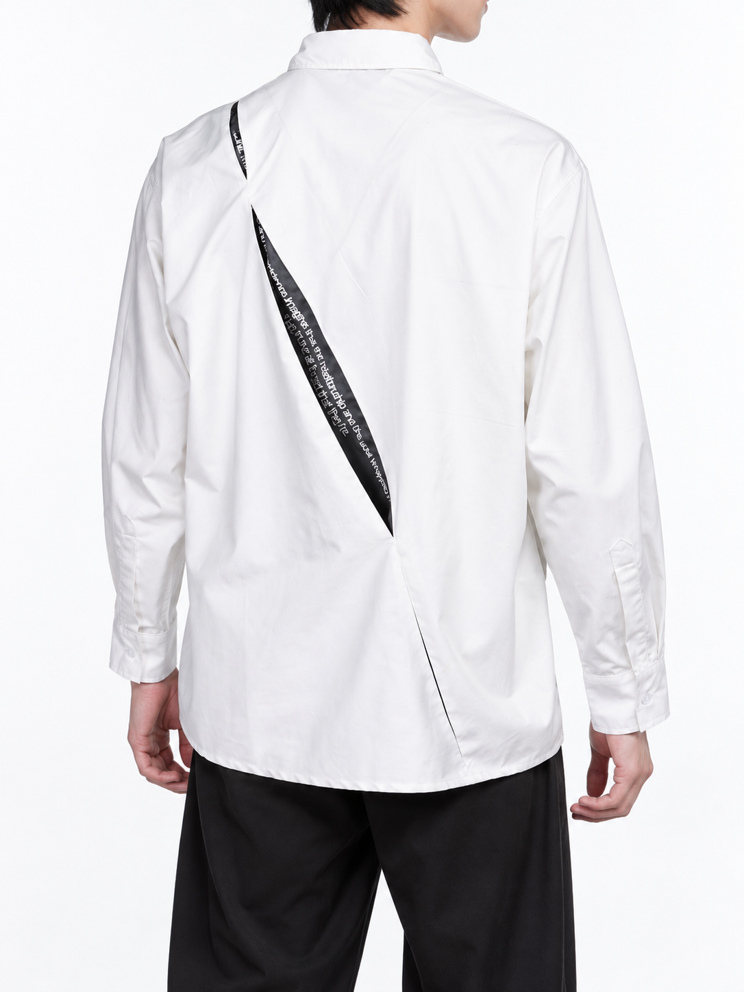 Chemise Déconstructive à Ouverture au Dos et Imprimés Blanc | RELABEL