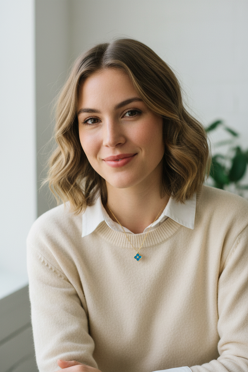 FLV Collier bleu Vermillon Or K