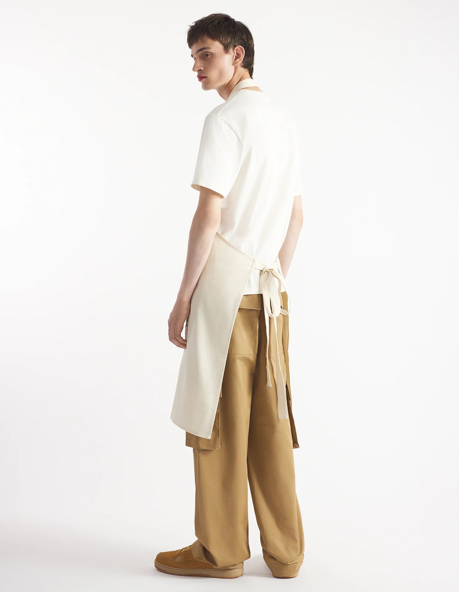 Vue arrière du tablier Café Kitsuné en coton, coupe unisexe