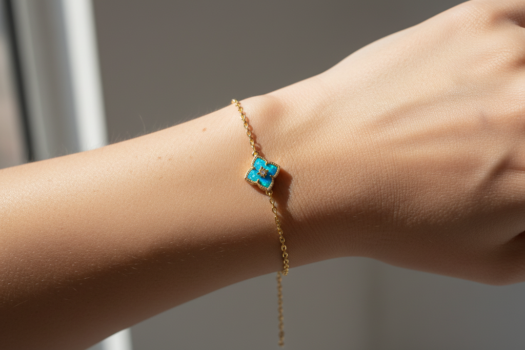 FLV Plume Bleu en Or Bleu K