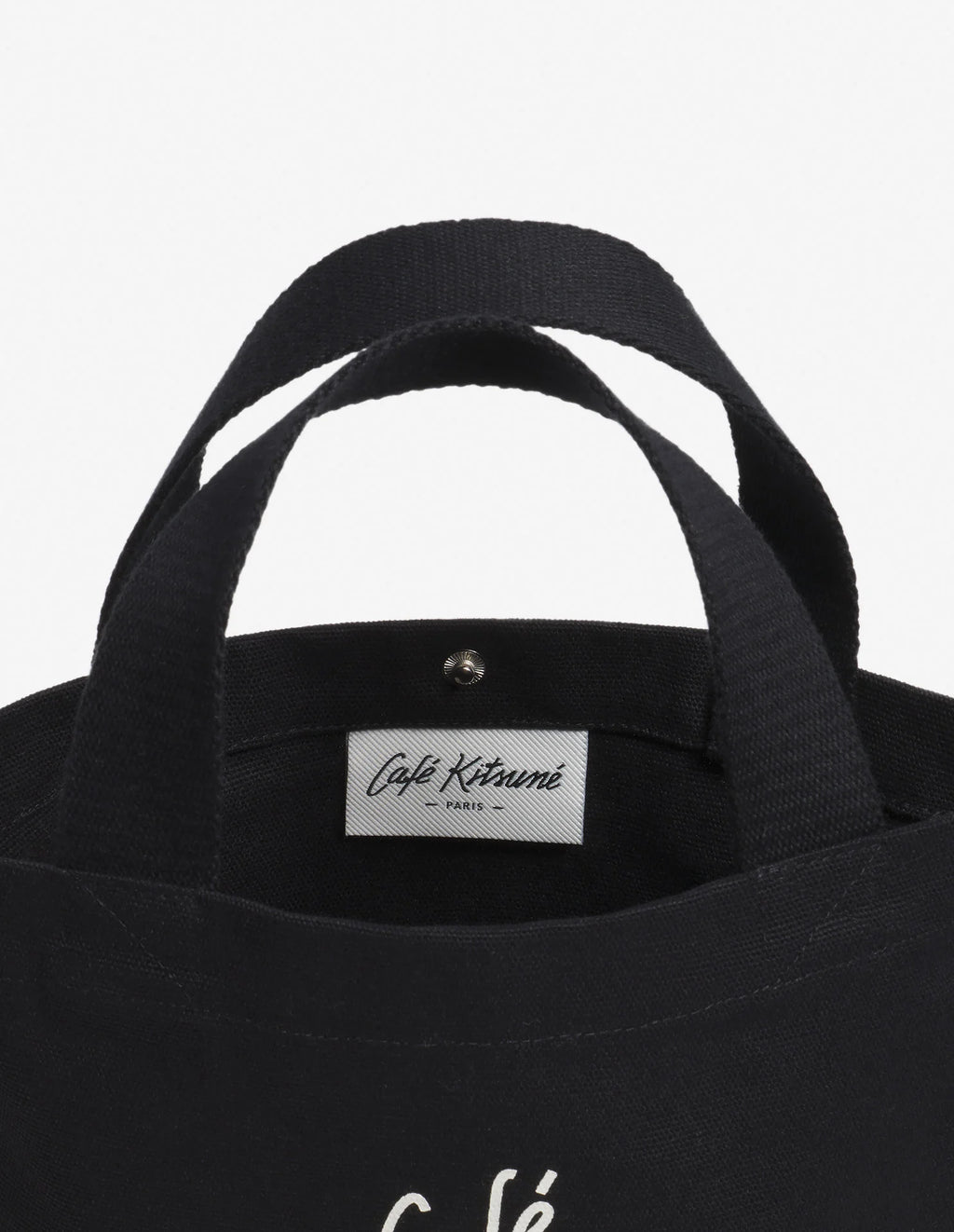 Mini Cabas Café Kitsuné en Toile Noire – Sac Tote Iconique Unisexe