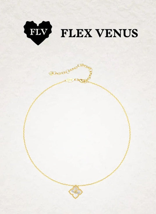 FLV Collier blanch Vermillon Or K