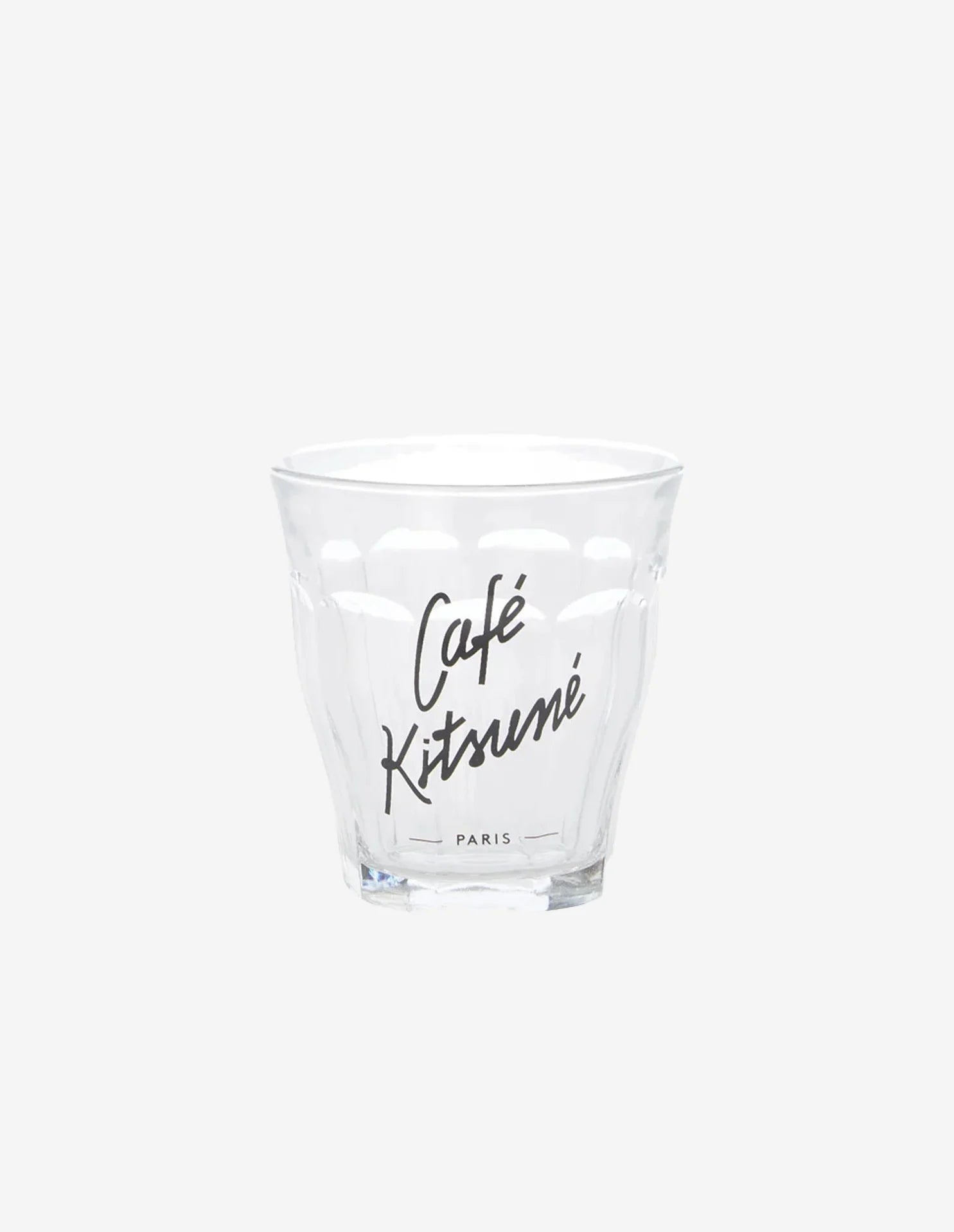 Verre Café Kitsuné Duralex 36cl en verre transparent avec logo Café Kitsuné Paris