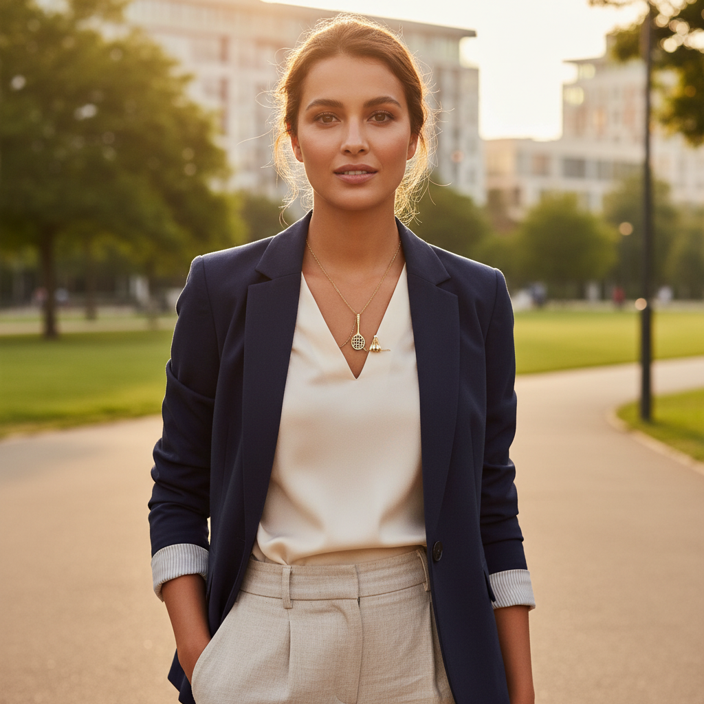 羽毛球拍项链-都市户外场景