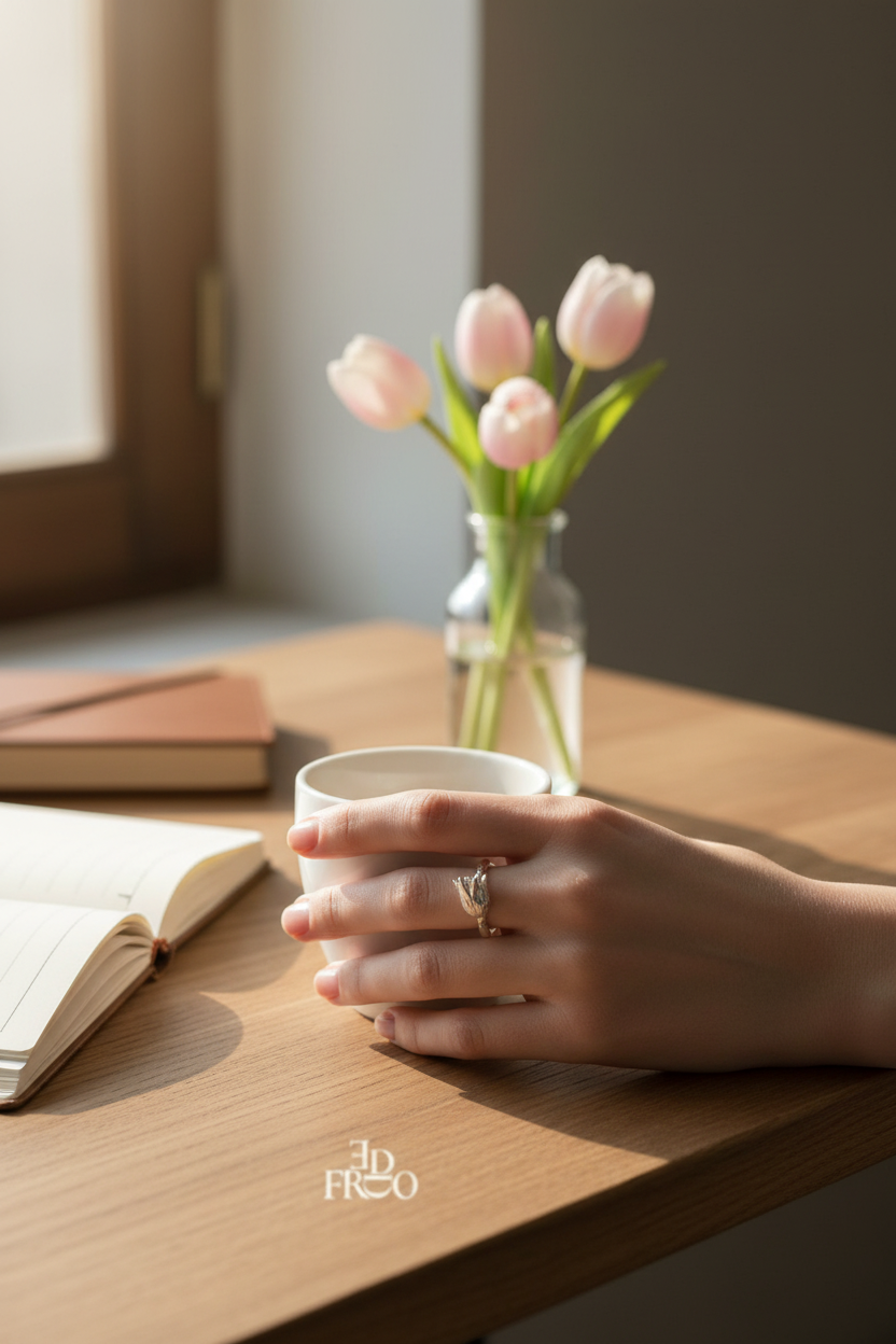 郁金香戒指咖啡场景