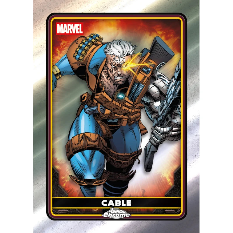 Carte Chrome Topps Deadpool Marvel 2025, personnage Cable illustration comics