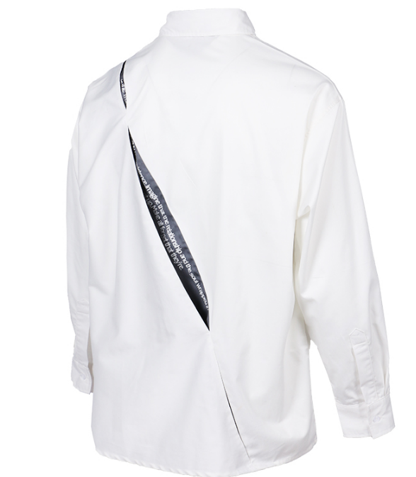Chemise Déconstructive à Ouverture au Dos et Imprimés Blanc | RELABEL
