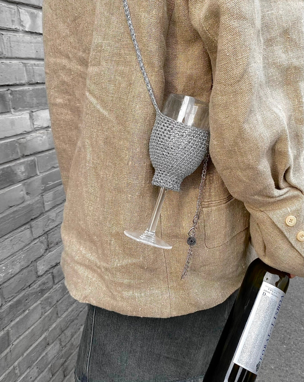 Porte-verre à vin tricoté HINA HOKU