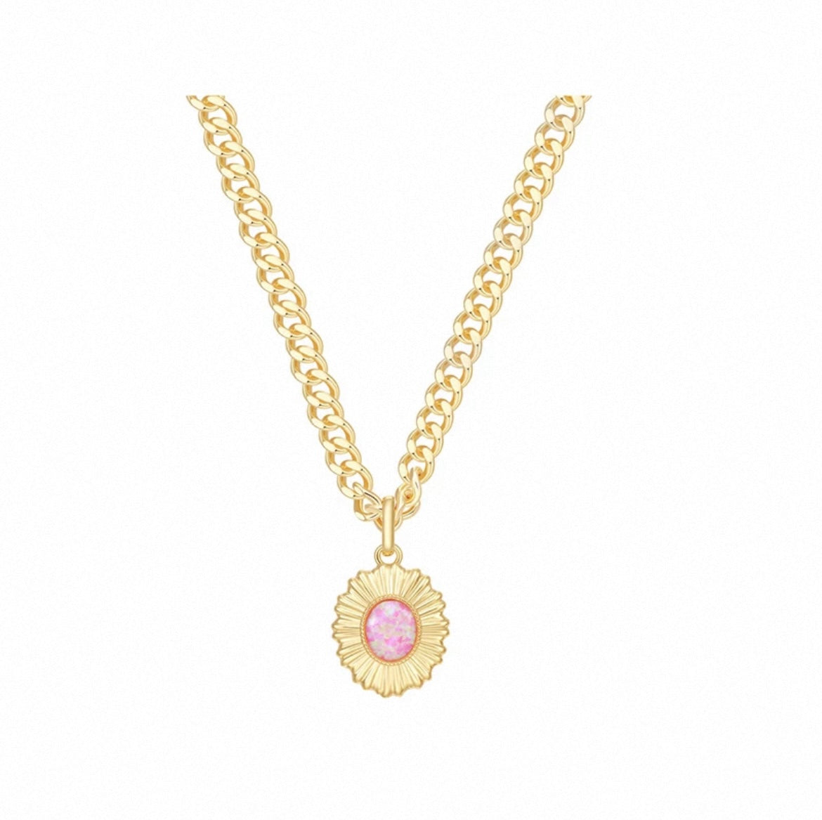 Collier cubain style palette vintage-Rose sable doré