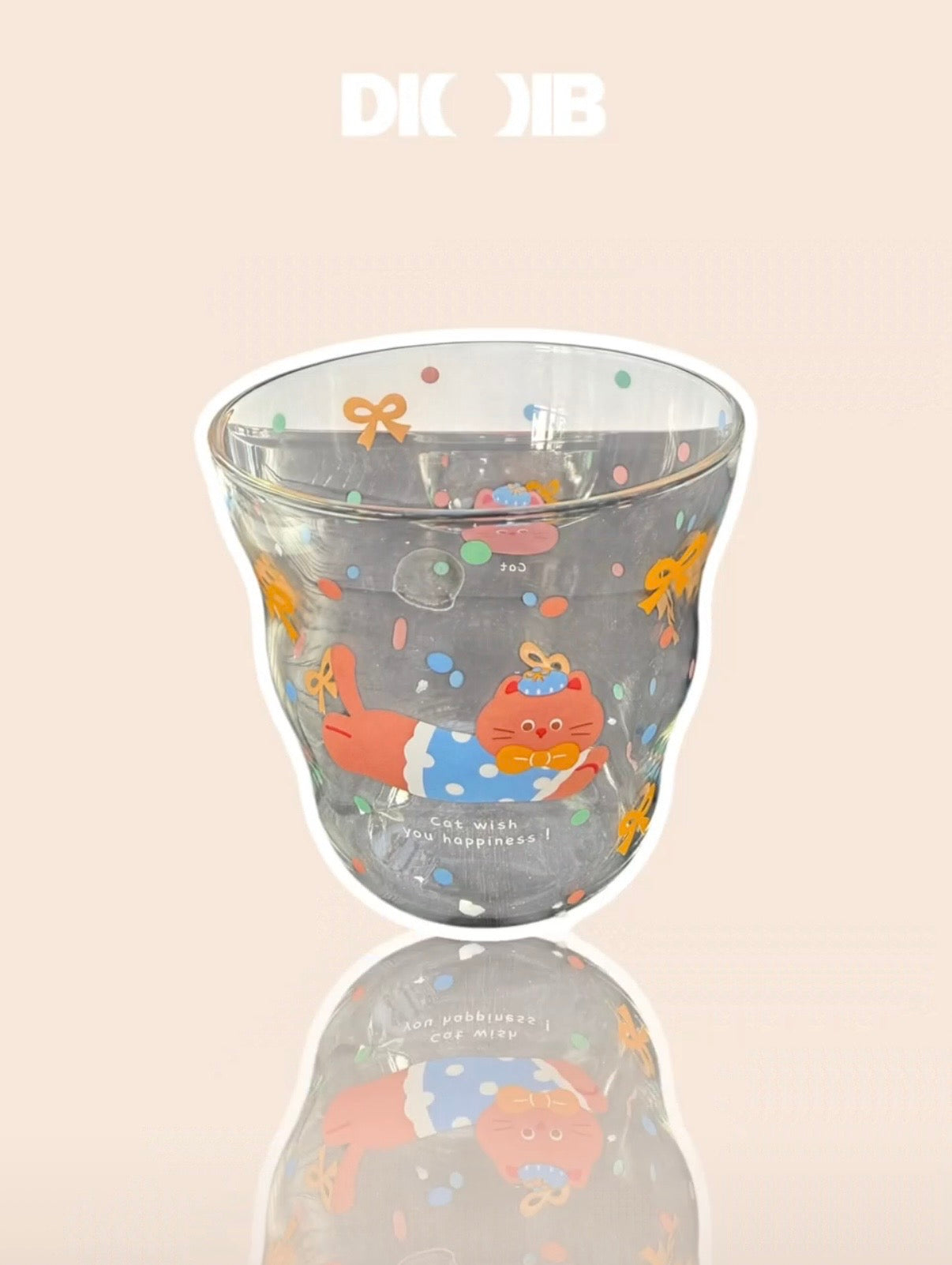 Verre Double Paroi Motif Chat Kawaii | DIOIB