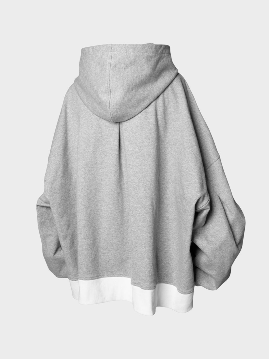 Sweat à Capuche Oversize Gris Unisexe avec Ourlet Contrasté