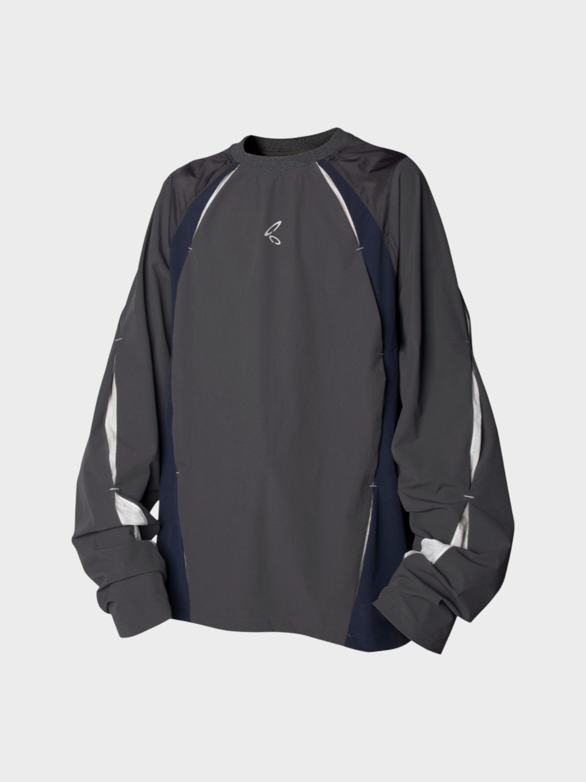 Sweat Gris Oversize Techwear – Coutures Réfléchissantes