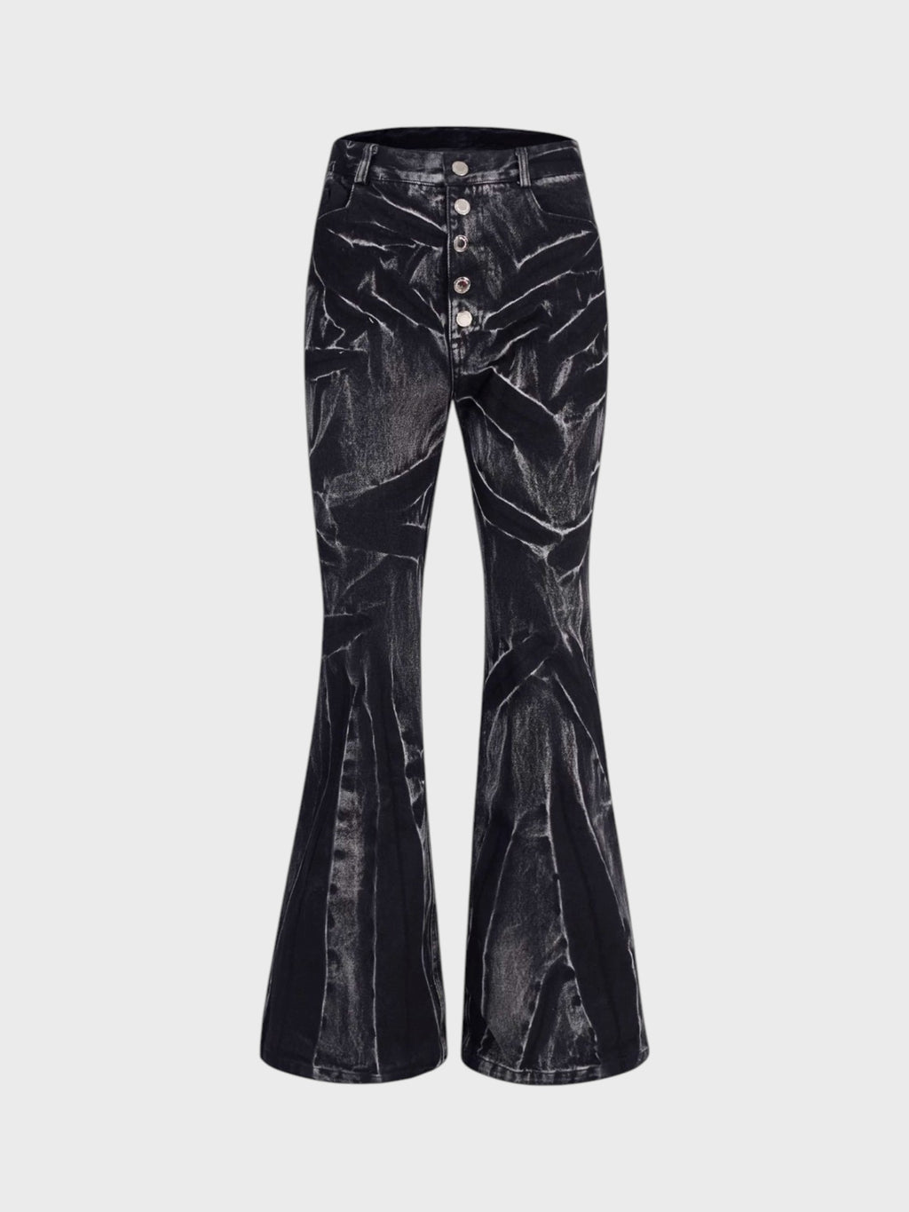 Jean Bootcut Effet Marbre "Dark Wave" Noir Unisexe | STARTEXCEEDEND