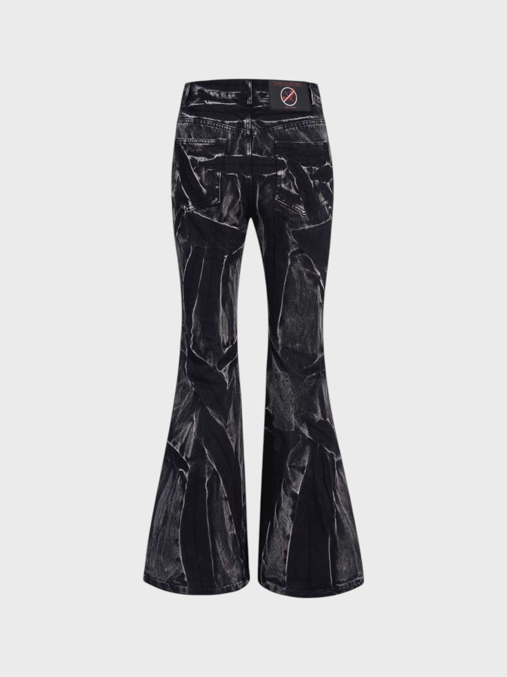 Jean Bootcut Effet Marbre "Dark Wave" Noir Unisexe | STARTEXCEEDEND