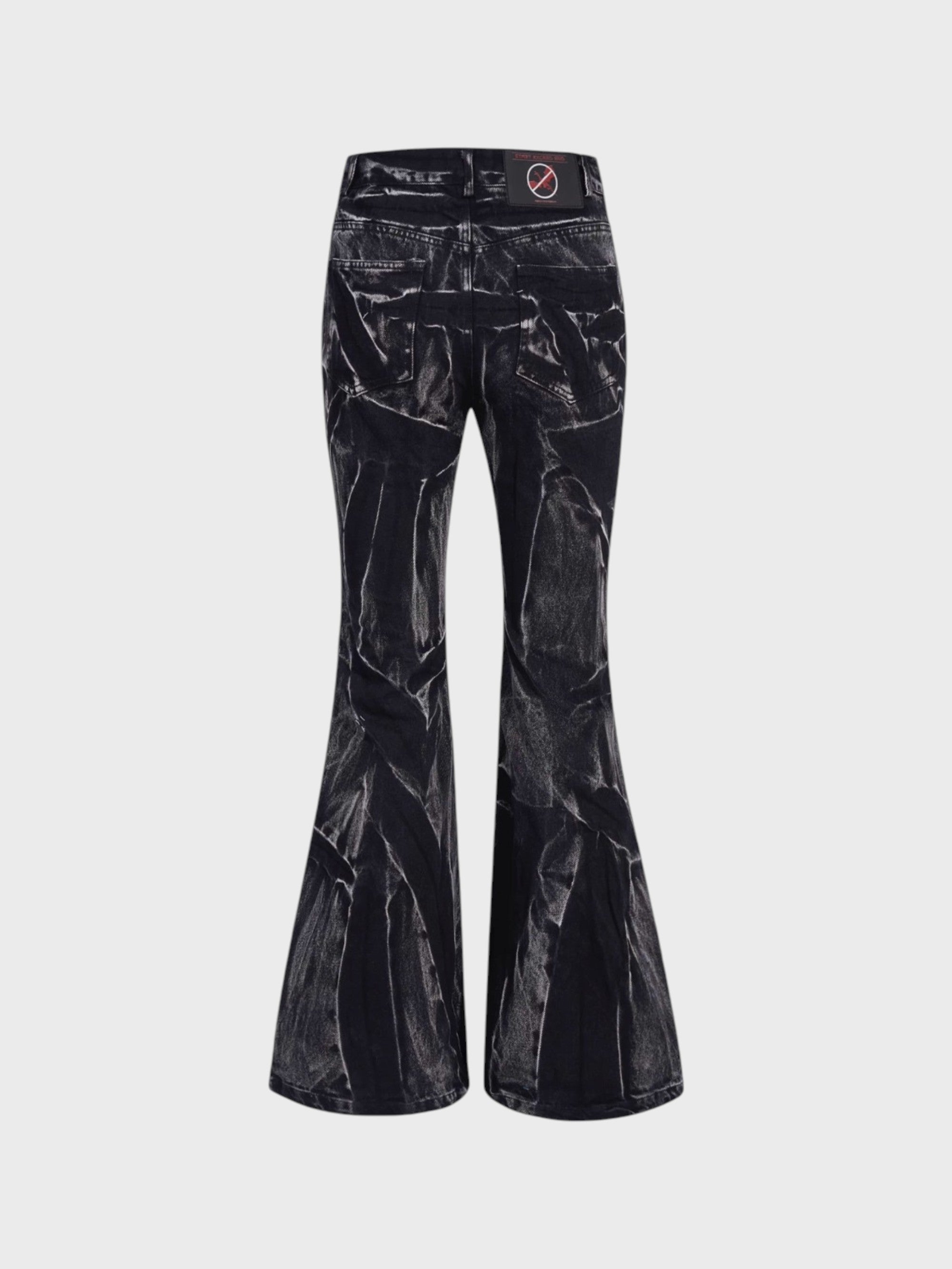 Jean Bootcut Effet Marbre "Dark Wave" Noir Unisexe | STARTEXCEEDEND