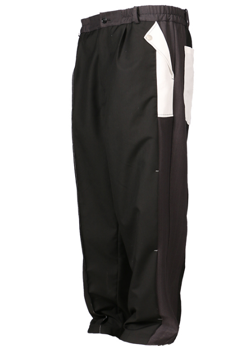Pantalon de Costume à Empiècements Géométriques Contrastés Noir | RELABEL