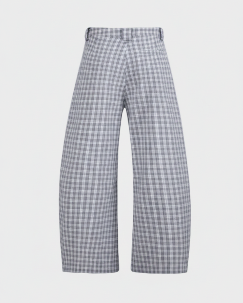 Pantalon vichy détail plis sur le devant