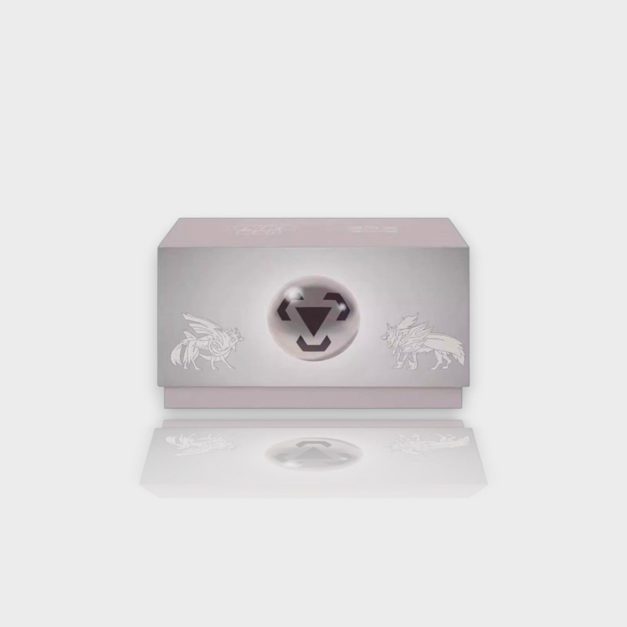 Pokémon Steel Radiant Energy Collection Vol.3 coffret édition chinoise boîte grise perle avec Dardargnan et Feunard en relief argenté et logo Master Ball central, vue de face
