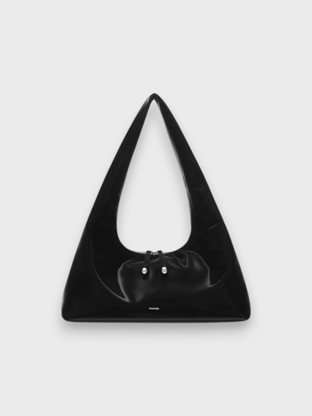 Sac Onigiri MUVA noir en velours grande capacité, vue de face