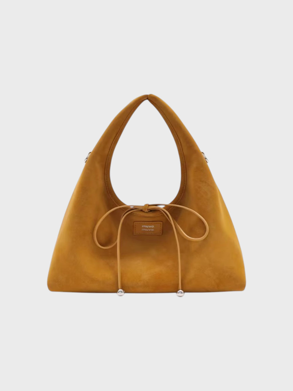 Sac Onigiri Triangle MUVA jaune okra, mini sac à main vue de face