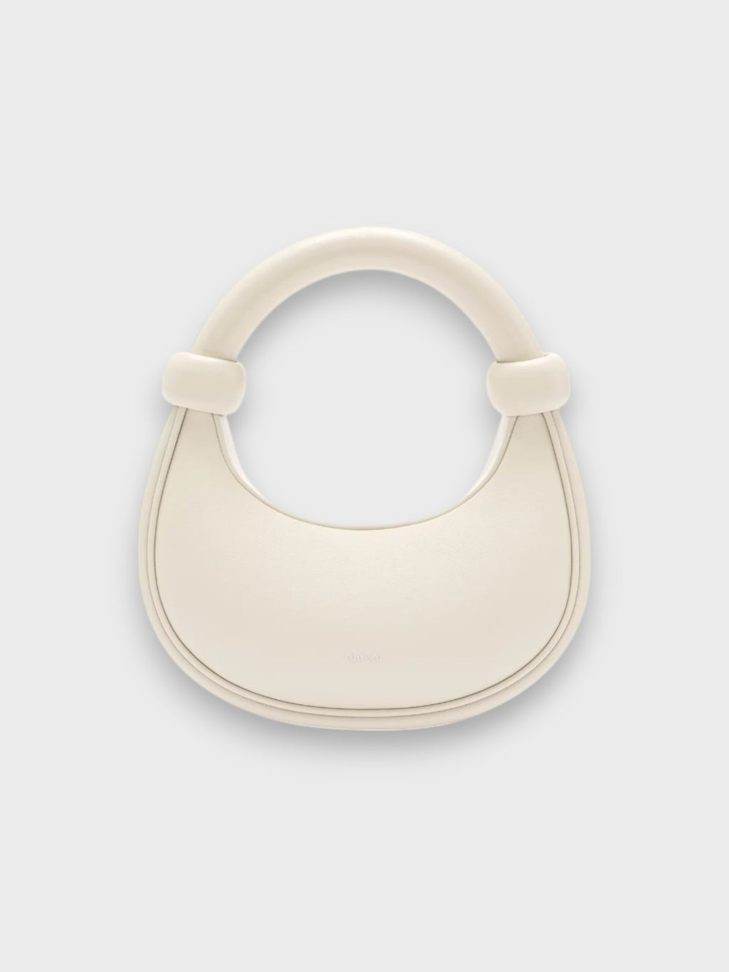 Sac demi-lune MUVA blanc Milkshake en cuir véritable, vue de face