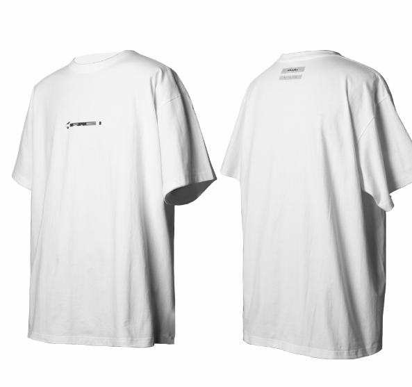 T-Shirt en Coton à Imprimé Logo Train Blanc | RELABEL