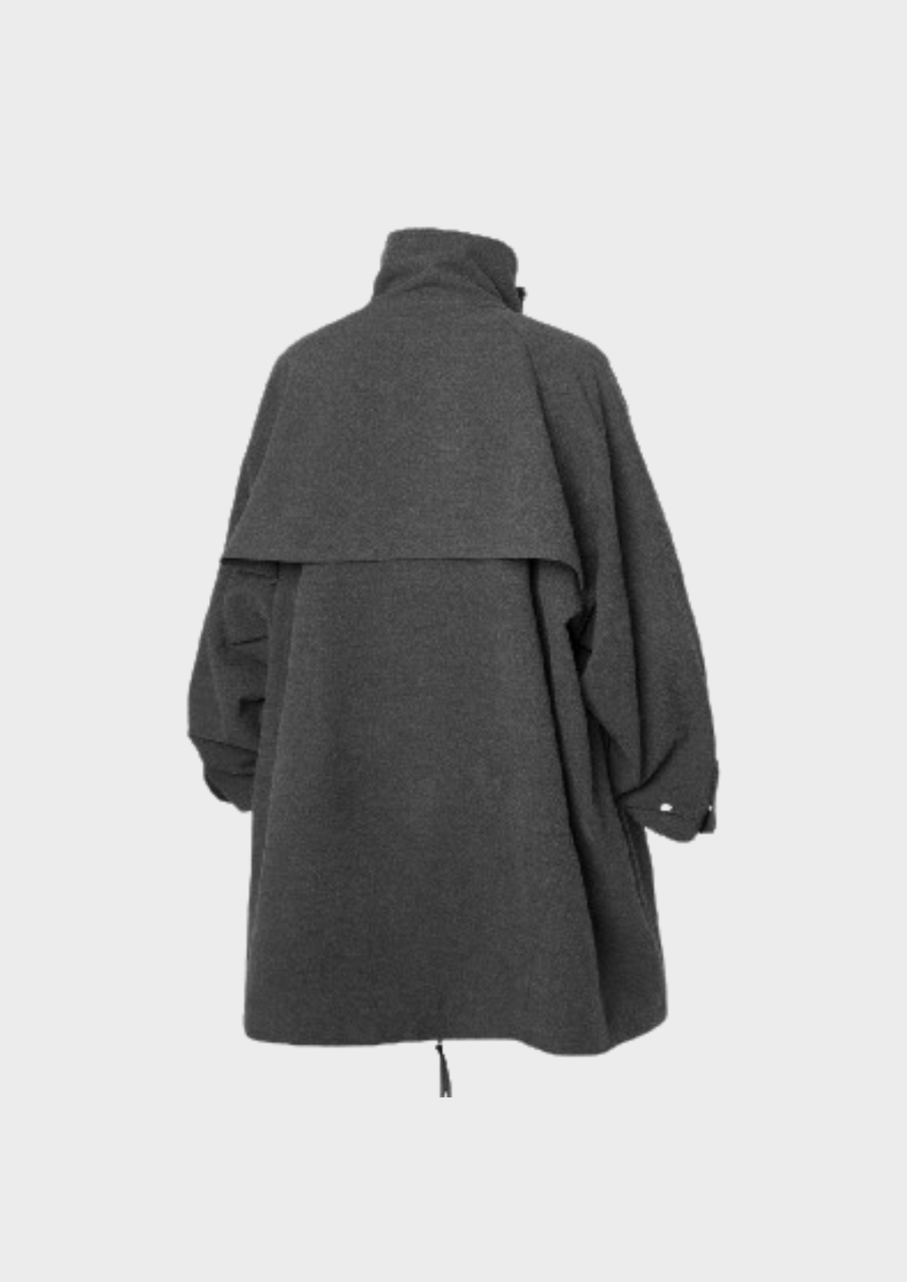 Manteau long unisexe gris anthracite – vue de dos