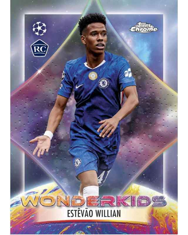 Carte à collectionner Chrome Topps UEFA Club Competitions 2025-26, Ousmane Dembélé insert Munich 25 Champions avec trophée UCL PSG