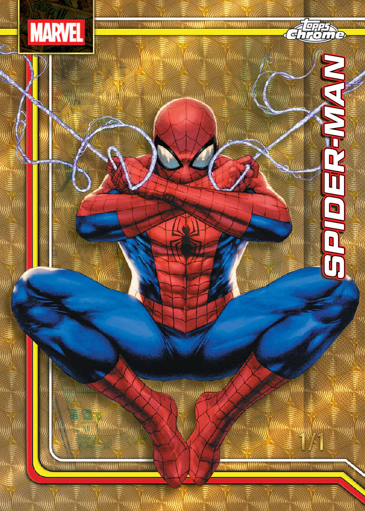Carte Chrome Superfractor Topps Marvel Spider-Man 2026, parallel or 1 sur 1