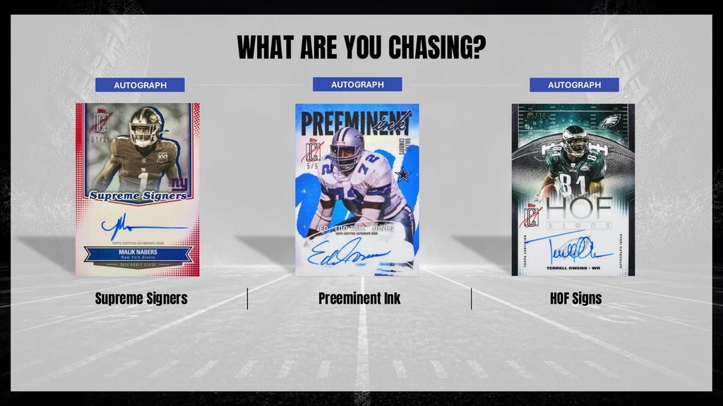 Carte Topps Signature Class Football 2025, exemple de carte autographe 3
