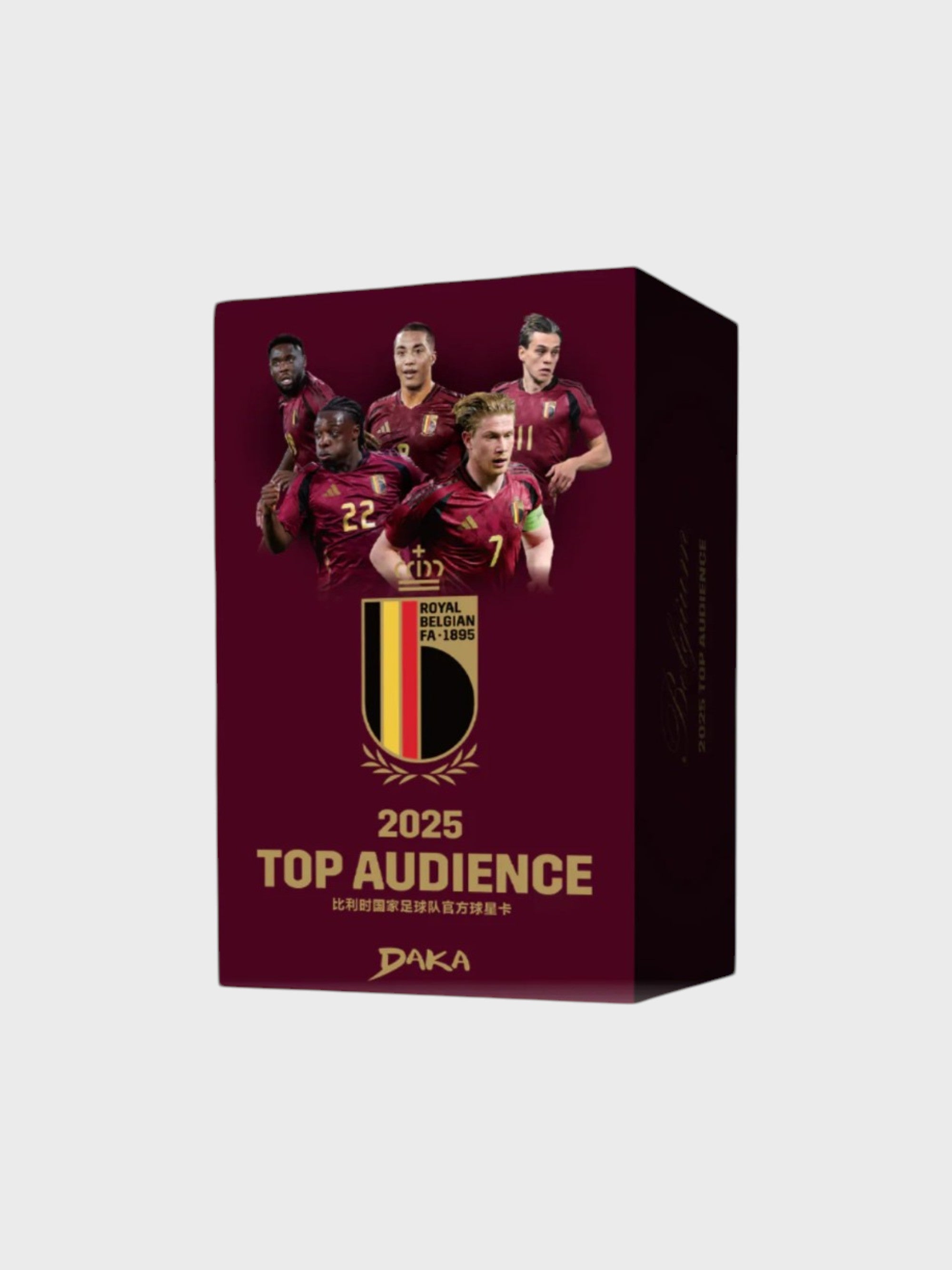 Daka Top Audience 2025 coffret officiel de cartes à collectionner équipe nationale de Belgique Royal Belgian FA, vue de face
