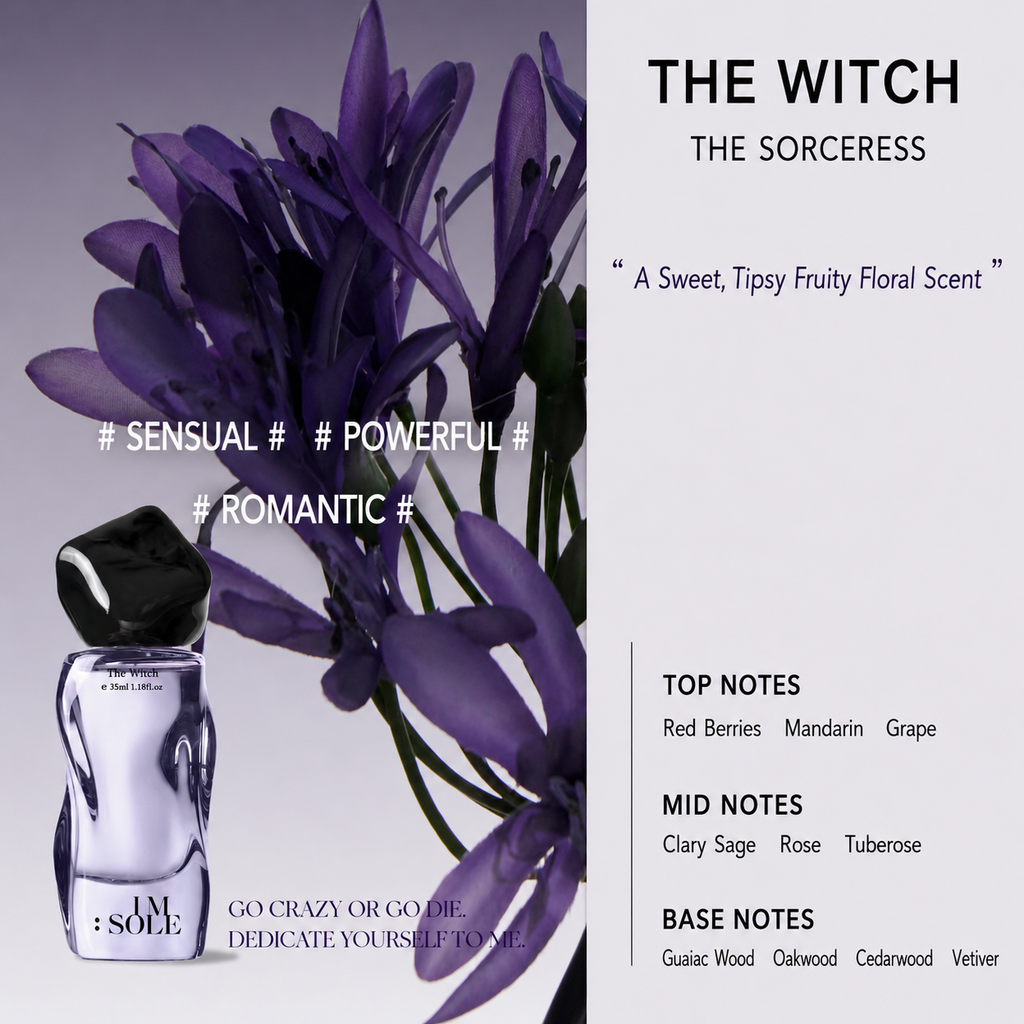 Eau de parfum verre sculpté IMSOLE violet pâle en verre, vue de détail