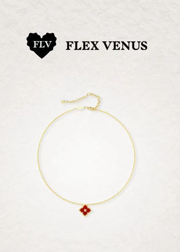 FLV Collier rouge Vermillon Or K