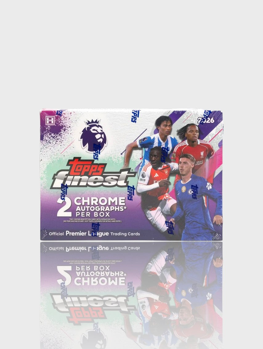 Hobby Box Finest Topps Premier League 2026, vue de face