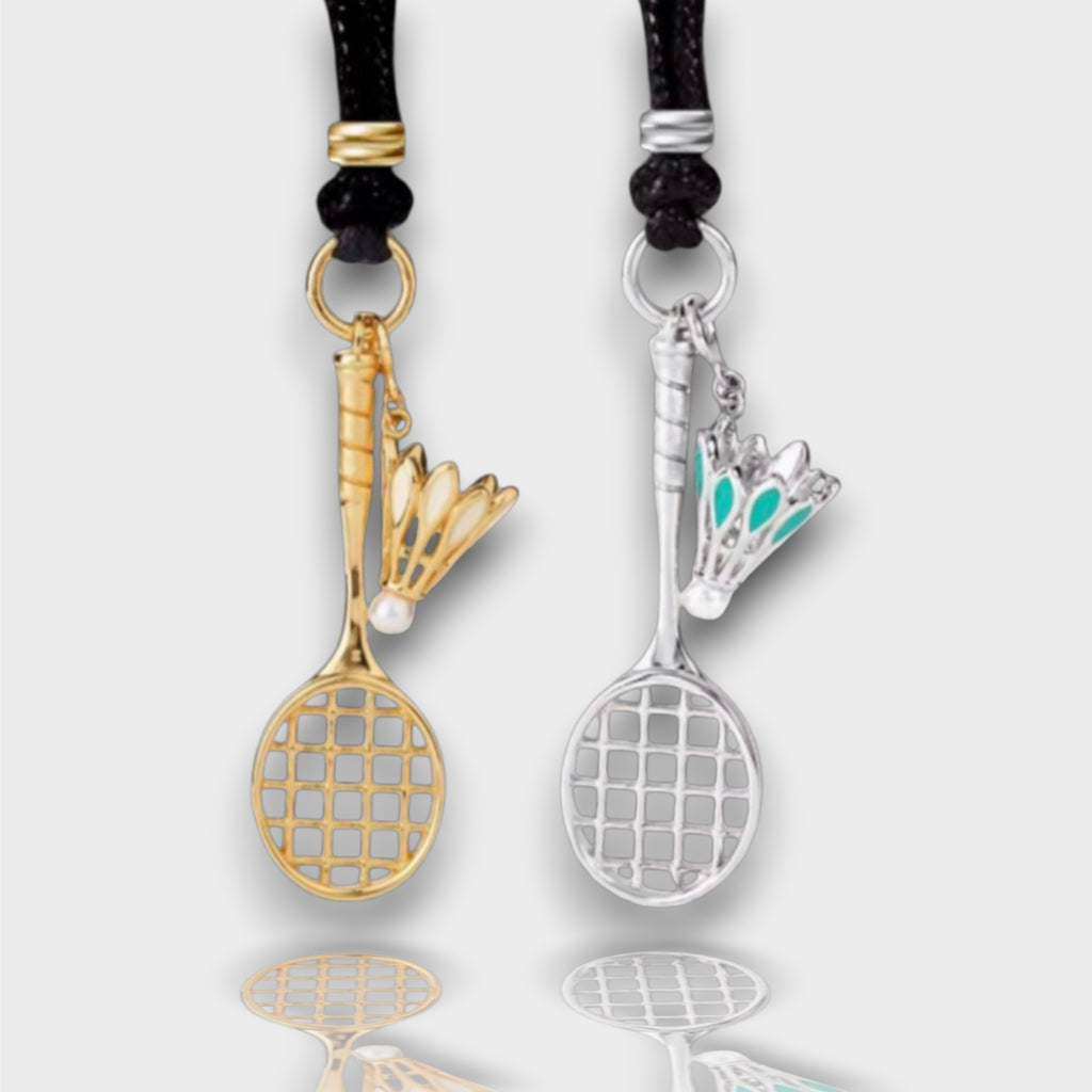 ONE SWEAR Badminton Racket Necklace with Leather Cord | ONE SWEAR