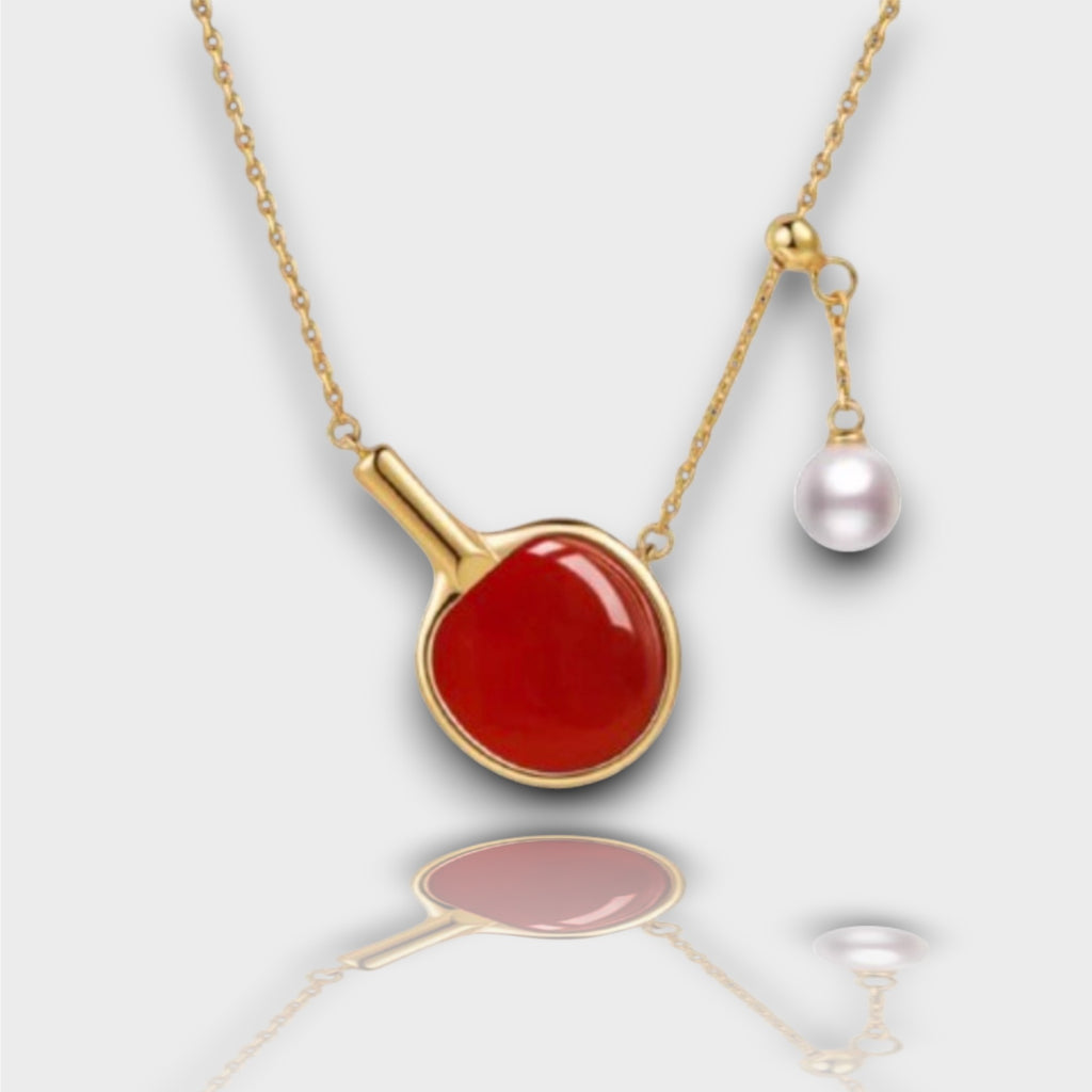 ONE SWEAR Cornelian Ping Pong Racket Necklace | ONE SWEAR
