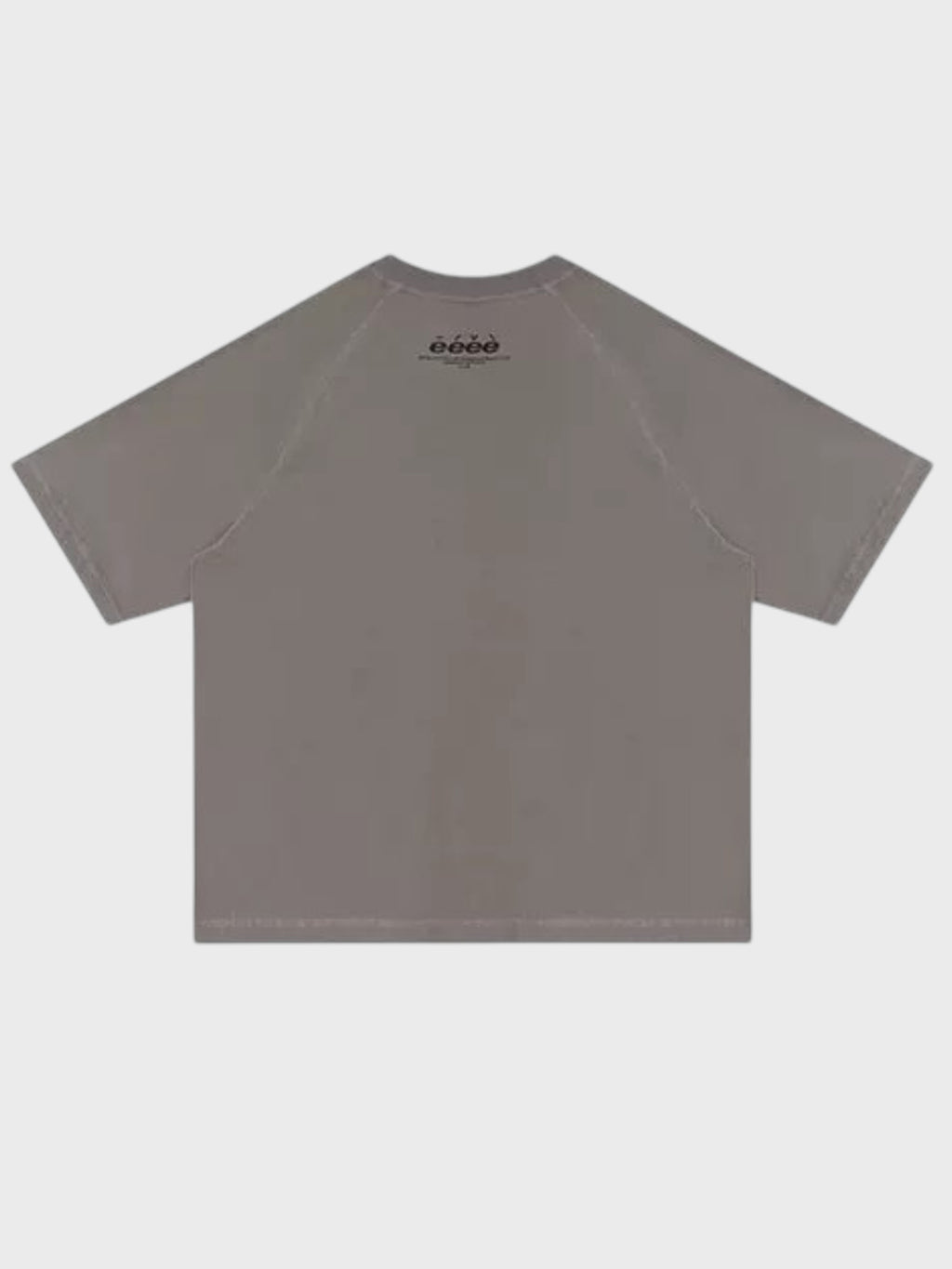T-shirt manches courtes eeee Artmonster gris, vue de dos avec logo au col
