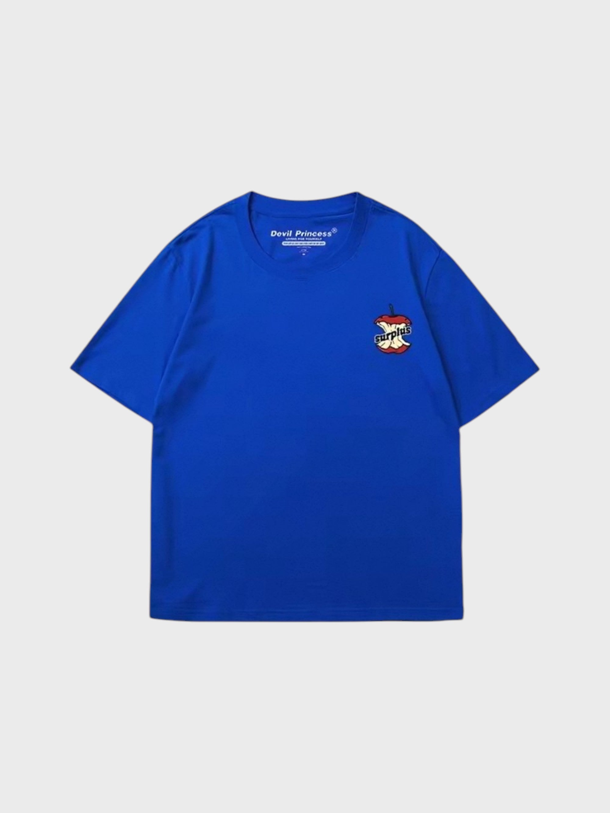 T-shirt logo pomme Surplus Celtiajojo bleu klein en coton, vue de face
