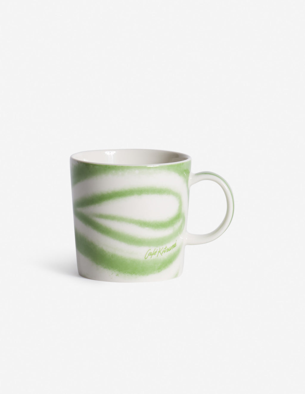 Tasse à café CAFE KITSUNÉ x IITTALA TEEMA en porcelaine 300 ml, design vert, vue latérale.