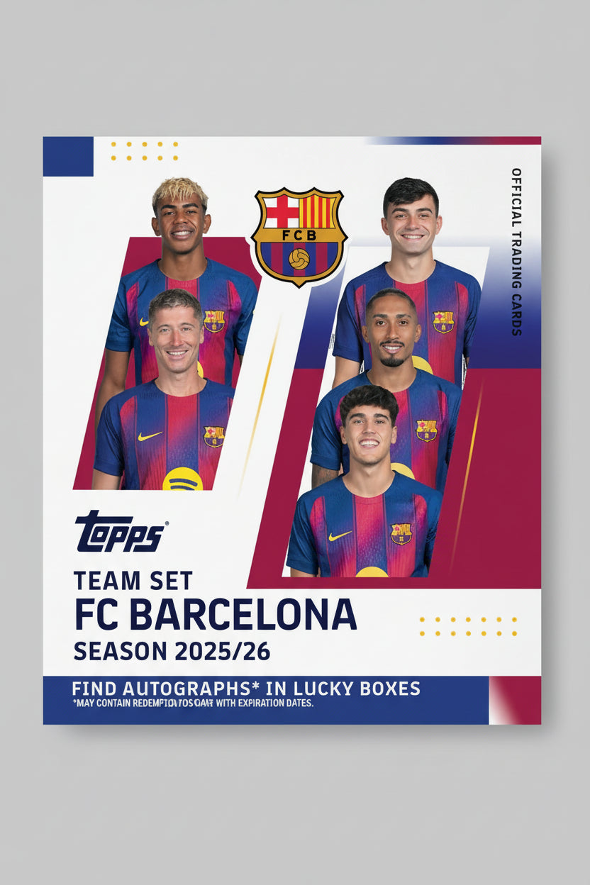 Coffret Topps FC Barcelona Team Set 2025-26 avec joueurs emblématiques du club