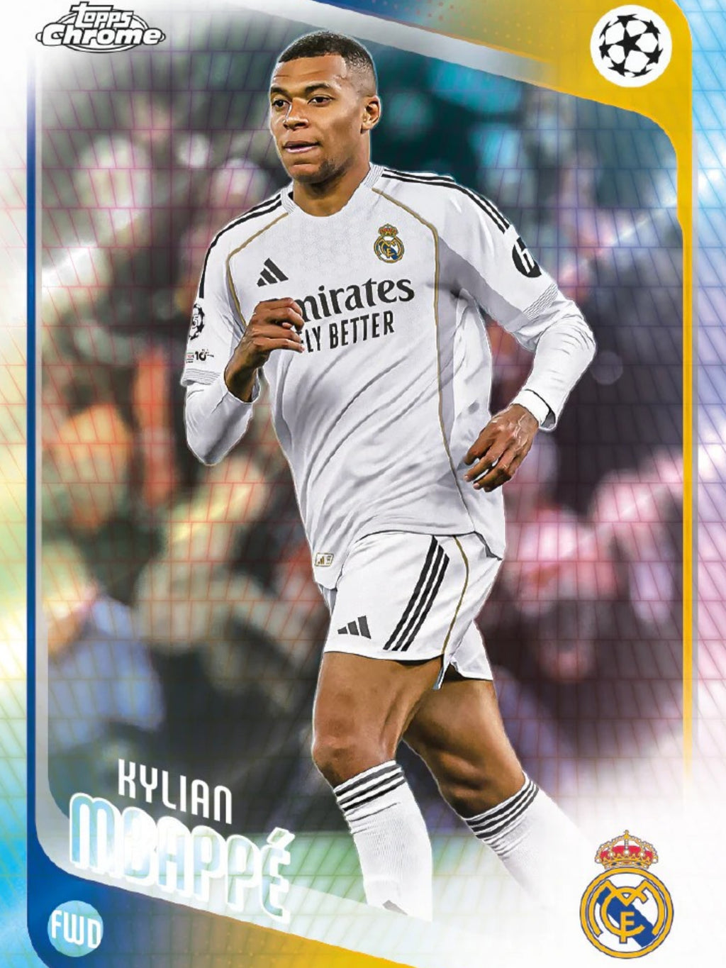 Topps Chrome UEFA Club Competitions 2025-26 - Carte Kylian Mbappé, Real Madrid, Champions League
